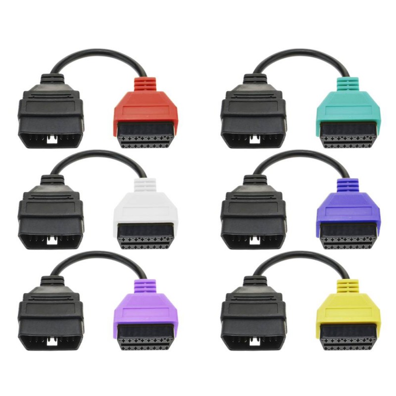 Câbles d'adaptateur de connecteur OBD II à Fiat Alfa-Romeo pour FiatECUscan  Kit de 6 câbles